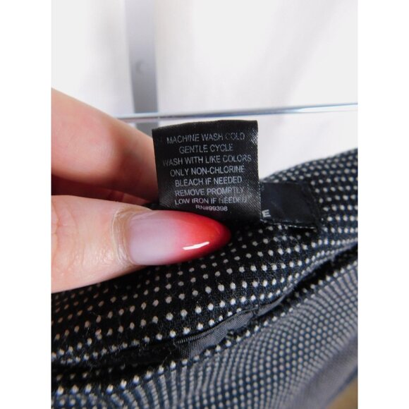 Eric Signature Dress Pants Womens 8 Black White Micro Dot Side Zip Stretch Ankle - Picture 9 of 9